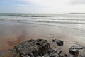 Rocks And Sandy Shorline Of South Beach, Tenby, Pembrokeshire, Wales