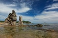 Rocks in the sea bay, Primorye, Russia Royalty Free Stock Photo
