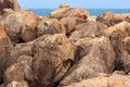Rocks , sea and blue sky Royalty Free Stock Photo