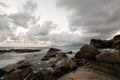 Rocks by the sea. Cavi di Lavagna. Tigullio gulf. Liguria. Italy Royalty Free Stock Photo