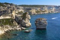 Rocks, sea and coast of Bonifacio, Corsica Royalty Free Stock Photo