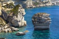 Rocks, sea and coast of Bonifacio, Corsica Royalty Free Stock Photo