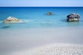 Rocks in the sea, longtime exposure Royalty Free Stock Photo