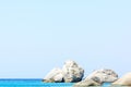 rocks in the sea in Mikri Vigla in Naxos