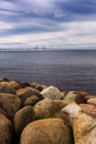 Rocks, sea and Oresund bridge