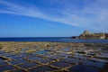 Rocks at the sea, beautiful walking path at the salt pans