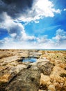 Rocks, sea and sky before storm Royalty Free Stock Photo