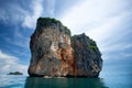 Beaty limestone rock in the ocean, Krabi, Thailand Royalty Free Stock Photo