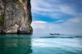 Beaty limestone rock in the ocean, Krabi, Thailand Royalty Free Stock Photo