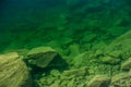 Rocks in the Shallow Waters of the Hetch Hetchy Dam Royalty Free Stock Photo