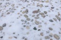 Rocks in snow winter Royalty Free Stock Photo