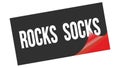 ROCKS SOCKS text on black red sticker stamp