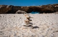 Rocks near a Natural bridge formation in Aruba`s north coast