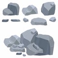 Rocks, stones collection. Different boulders in isometric 3d flat style Royalty Free Stock Photo