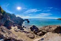 Panorama of the azure coast of the adriatic sea