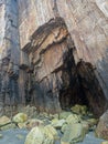 Rocks with straight edges on a beach