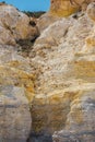 Rocks with sulfur crystals at Nisyros volcano Royalty Free Stock Photo