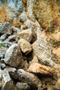 Rocks surface, cliffs texture, pile of stones. Close-up natural background. Royalty Free Stock Photo