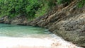 Rocks Swept Away by The Waves of Pink Beach, Lombok Island, Indonesia