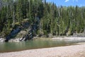 Rocks on the taiga river