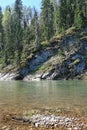 Rocks on the taiga river