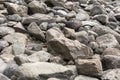 Rocks texture at Jeongbang waterfall in Jeju, South Korea Royalty Free Stock Photo