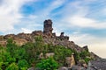 Rocks on the top of the mountain in the urals