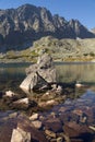 Rocks in a tranquil mountain lake