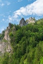 Rocks with trees around above Vratna dolina valley in Mala Fatra mountains in Slovakia