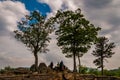 Rocks, trees, and tourists at an overlook on Skyline Drive in Sh Royalty Free Stock Photo