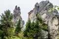 Rocks of Tustan fortress. Nature of Ukraine Royalty Free Stock Photo