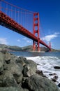 Rocks under Golden Gate Bridge Royalty Free Stock Photo