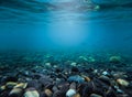 Rocks under the sea waves water in thai. background with lots o