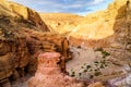 Rocks in valley under Red canyon in desert near Eilat city, Israel Royalty Free Stock Photo