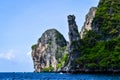 Rocks and vegetation on island in the Andaman sea