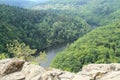 Rocks on view on river Vltava - Vyhlidka Maj Royalty Free Stock Photo