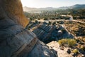 Rocks and view of Vasquez Rocks County Park, in Agua Dulce, Cali
