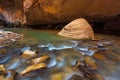 Rocks in the Virgin River Narrows in Zion National Park. Royalty Free Stock Photo