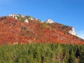 Rocks in Vratna Valley during autumn