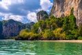 Rocks, water and tropical white sand beach, Railay beach west, A