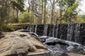 Rocks and waterfall at Historic Yates Mill Park