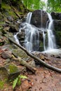 Rocks in waterfall stream. beautiful nature scenery in forest Royalty Free Stock Photo