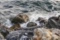 Rocks and wave at the sea side Royalty Free Stock Photo