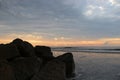 Cloudy sunrise Folly Beach South Carolina Royalty Free Stock Photo