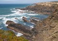 Rocks at the West coast, Algarve -Portugal Royalty Free Stock Photo