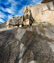 Rockscape granite mountain landscape cloud sky Royalty Free Stock Photo