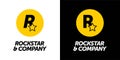 ROCKSTAR & COMPANY logo design. for your businness, print and logotype. vector icon letter r Royalty Free Stock Photo