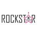 Rockstar with a guitar and typography Royalty Free Stock Photo