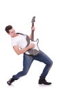 Rockstar playing solo Royalty Free Stock Photo