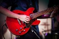 Rockstar playing solo on guitar Royalty Free Stock Photo